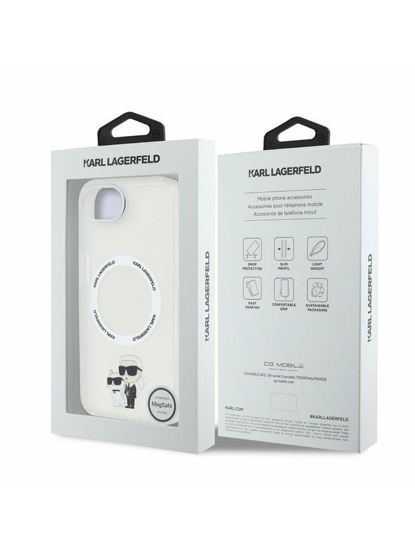 Karl Lagerfeld Karl Lagerfeld IML Karl and Choupette MagSafe Hátlap iPhone 16e-hez Transparent