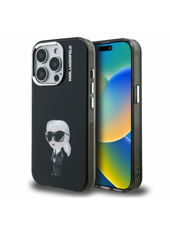 Karl Lagerfeld Karl Lagerfeld IML Aquarelle Karl Hátlap iPhone 15 Pro Max-hoz Black