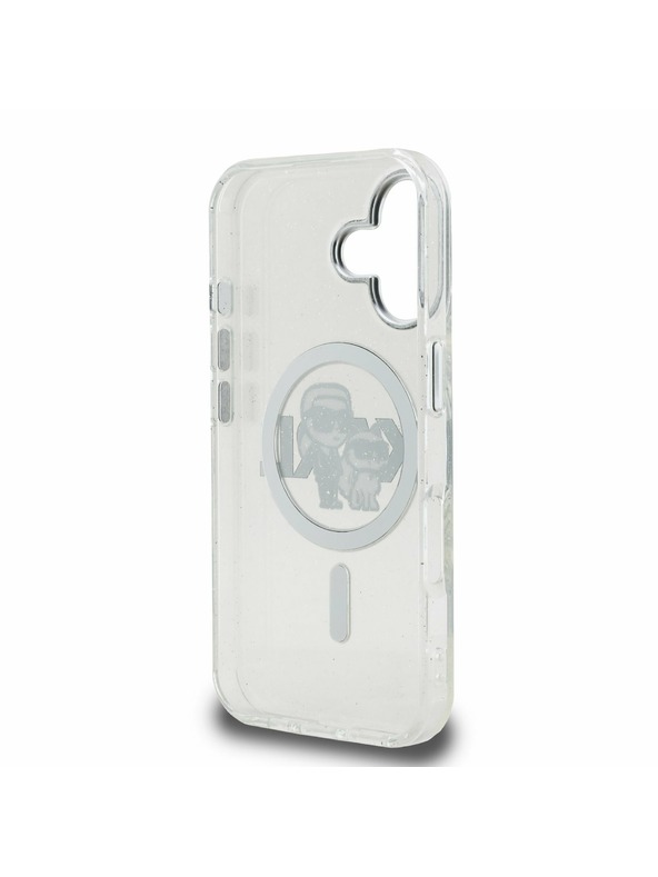 Karl Lagerfeld Karl Lagerfeld IML Glitter Karl and Choupette Sketch MagSafe Hátlap iPhone 16-hoz Transparent