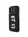 Karl Lagerfeld Karl Lagerfeld Erezett PU K&CH Heads Hátlap iPhone 16-hoz Black