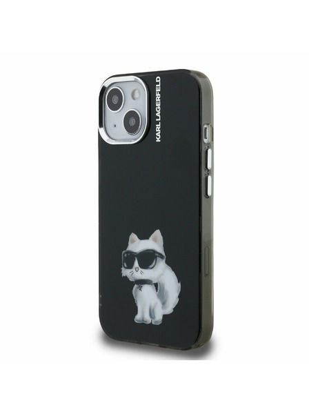 Karl Lagerfeld Karl Lagerfeld IML Aquarelle Choupette Hátlap iPhone 15-höz Black