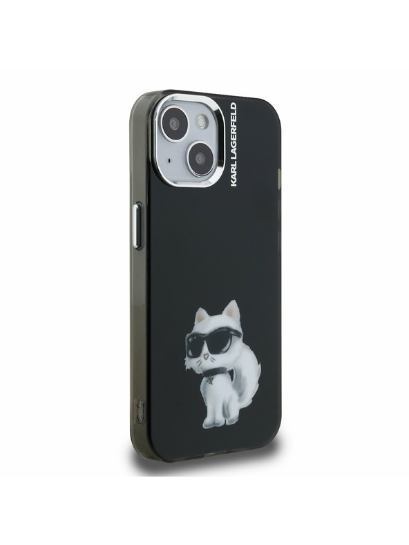 Karl Lagerfeld Karl Lagerfeld IML Aquarelle Choupette Hátlap iPhone 15-höz Black