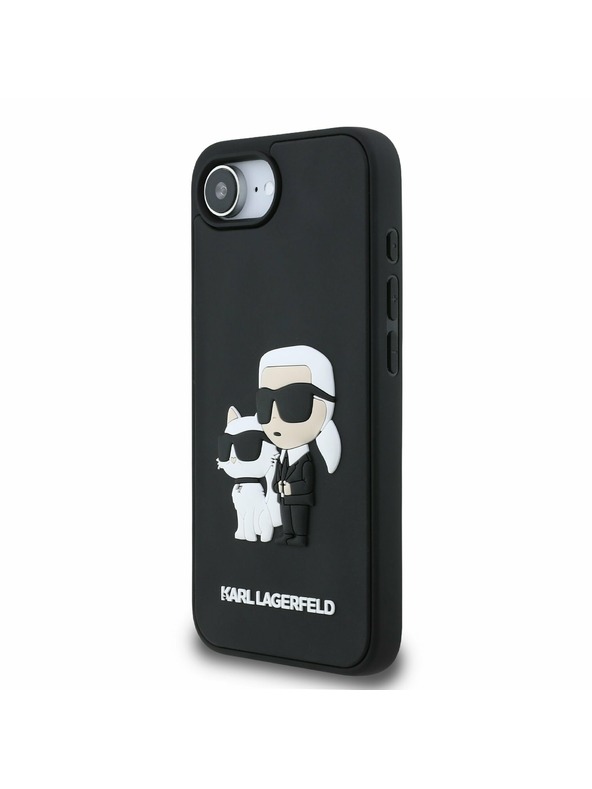 Karl Lagerfeld Karl Lagerfeld 3D Gumi Karl and Choupette Hátlap iPhone 16e-hez Black
