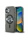 Karl Lagerfeld Karl Lagerfeld IML Glitter Karl and Choupette Sketch MagSafe Hátlap iPhone 16-hoz Black