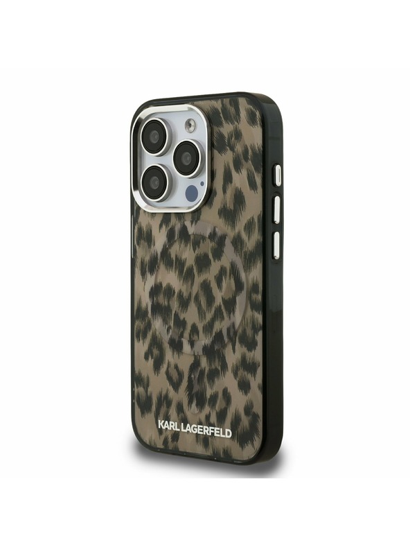 Karl Lagerfeld Karl Lagerfeld IML Leopard MagSafe Hátlap iPhone 15 Pro Max - Barna