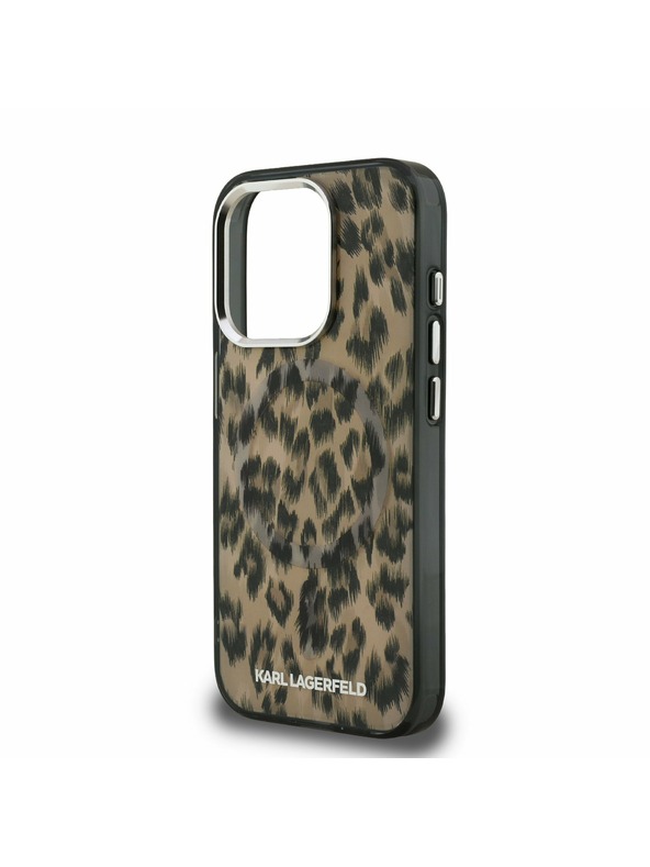 Karl Lagerfeld Karl Lagerfeld IML Leopard MagSafe Hátlap iPhone 15 Pro Max - Barna