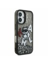 Karl Lagerfeld Karl Lagerfeld Liquid Glitter Scattered Choupette Hátlap iPhone 16 - Fekete