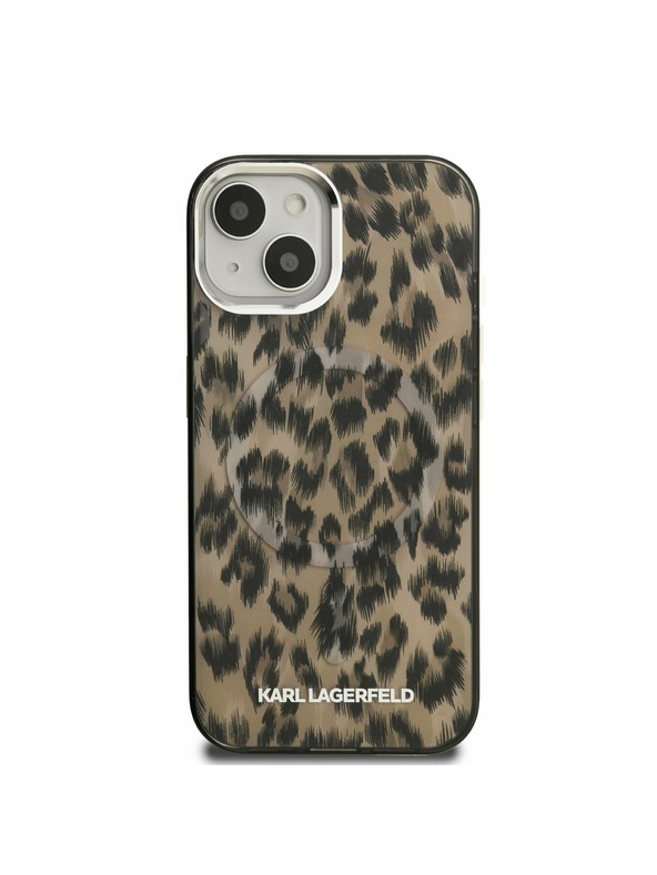 Karl Lagerfeld Karl Lagerfeld IML Leopard MagSafe Hátlap iPhone 15-höz Brown