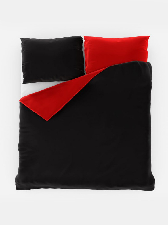 Kvalitex Szatén francia ágynemű LUXURY COLLECTION 1+2, 220x200, 70x90cm piros / fekete Kvalitex