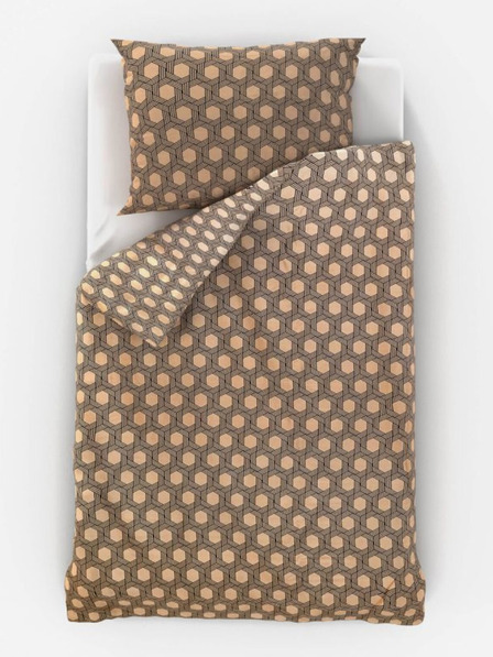 Kvalitex Szatén ágynemű Luxury Collection 140x200, 70x90cm Carero bézs Kvalitex