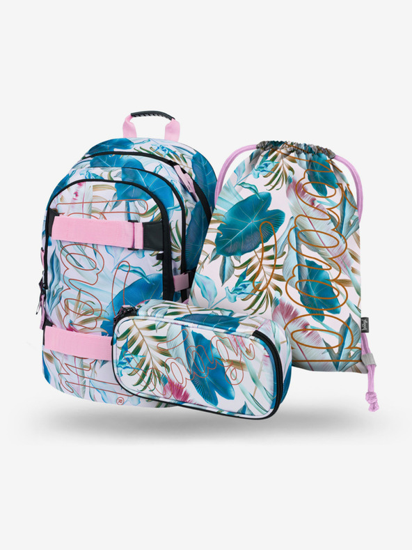 BAAGL  BAAGL 3 SET Skate Leafs: hátizsák, tolltartó, táska BAAGL