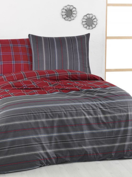 Kvalitex Francia kiterjesztett pamut ágynemű DELUX 240x220, 70x90cm CAMPUS szürke