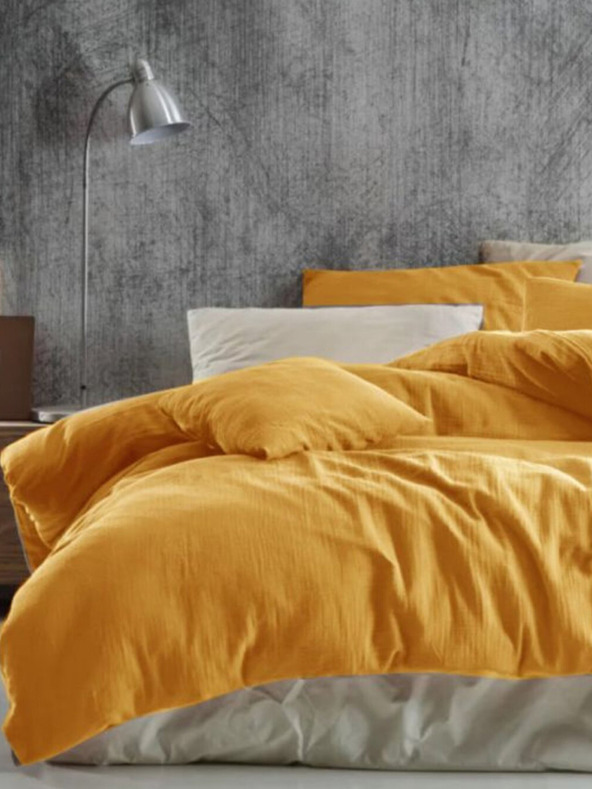 Kvalitex Muszlin párnahuzat 140x200, 70x90cm sárga Kvalitex