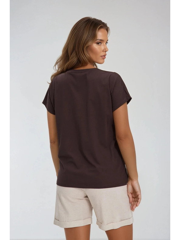 Moodo Moodo női pamut póló – barna