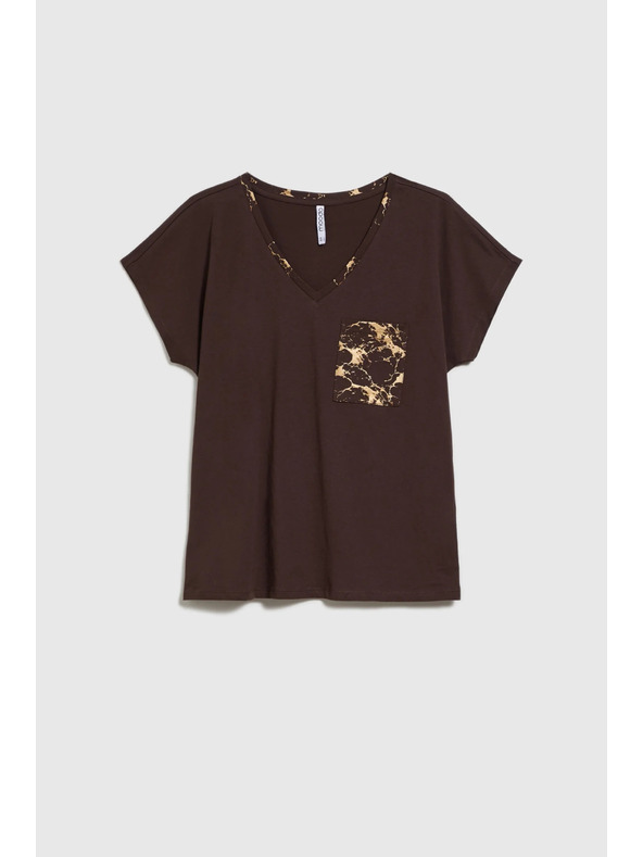 Moodo Moodo női pamut póló – barna