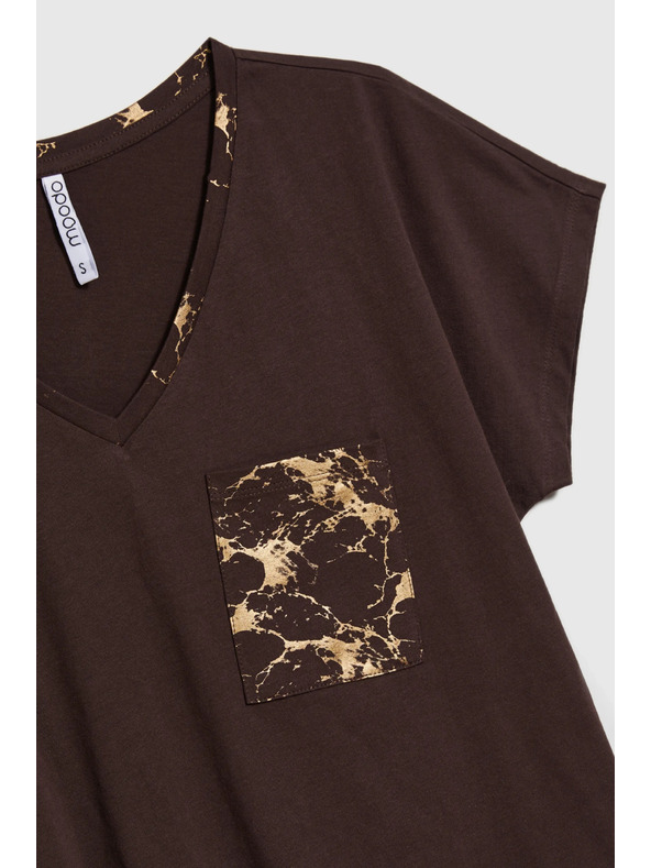 Moodo Moodo női pamut póló – barna