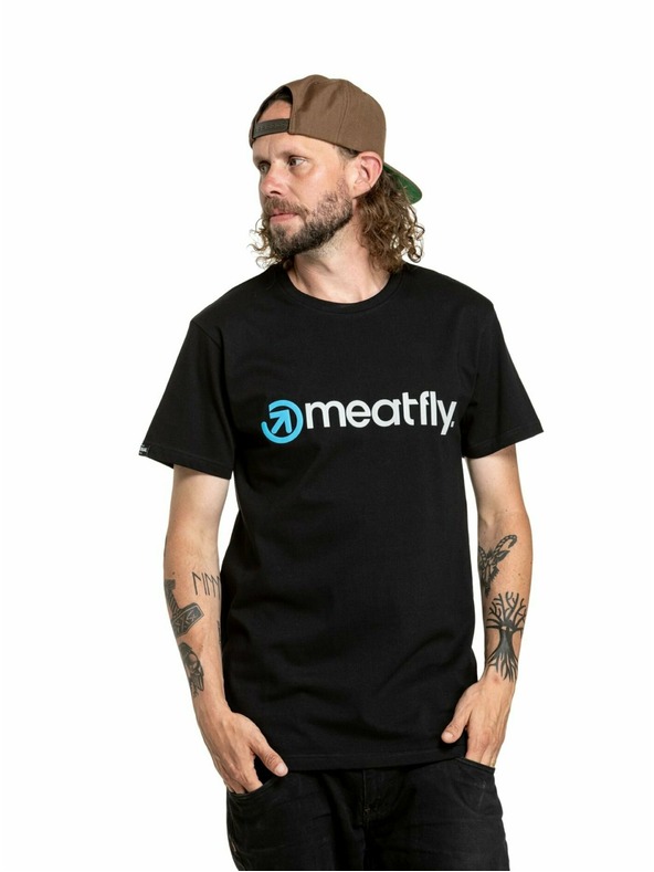 Meatfly Meatfly férfi póló Joe Szürke/Fekete | Fekete | Méret S | 100% pamut