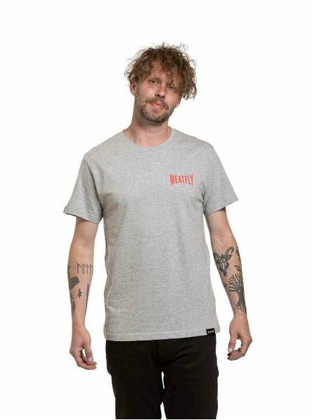 Meatfly Meatfly férfi póló Yvans Kerek Globus Felvarró Szürke