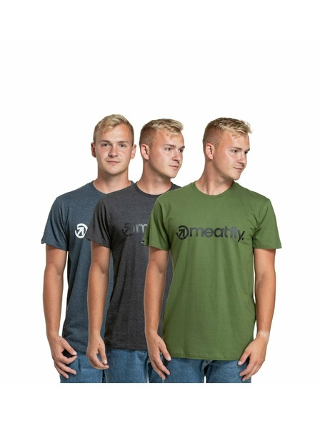 Meatfly Meatfly férfi póló csomag MF Logo Multipack Szén Szürke Melír/Olíva/Sötétkék Melír | Szürke