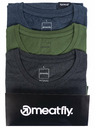 Meatfly Meatfly férfi póló csomag Basic Multipack Charcoal Heather/Olive/Navy Heather | Szürke | Méret