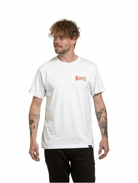 Meatfly Meatfly férfi póló Yvans Kerek Globus Felvarró Fehér