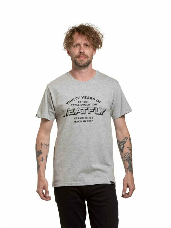 Meatfly Meatfly férfi póló Yvans Written Patch Grey