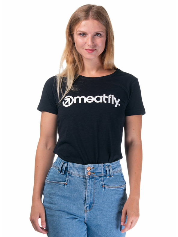 Meatfly Meatfly Ladies MF Logo A - fekete női póló | Méret M | 100% pamut