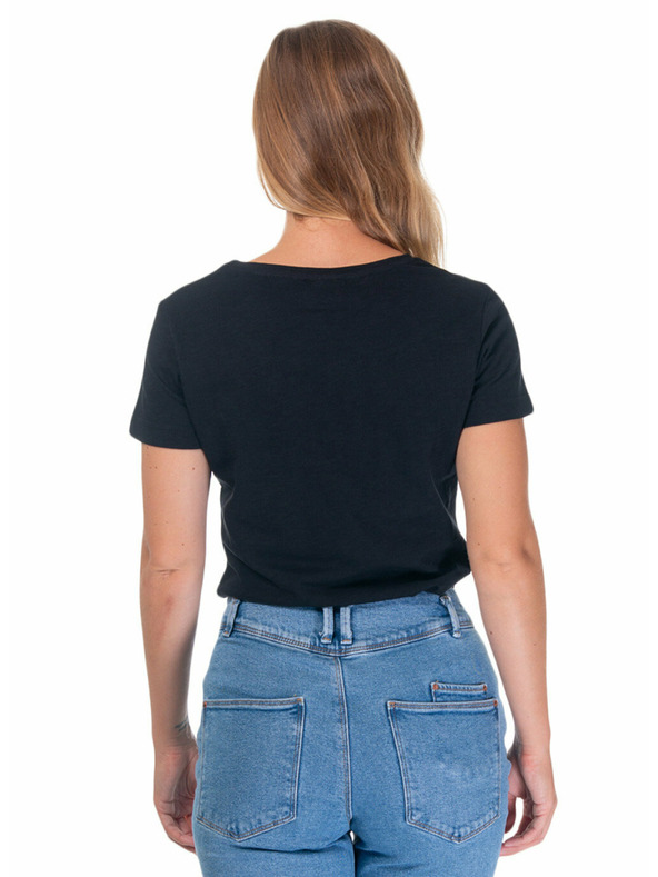 Meatfly Meatfly Ladies MF Logo A - fekete női póló | Méret M | 100% pamut