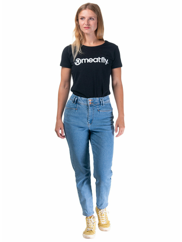 Meatfly Meatfly Ladies MF Logo A - fekete női póló | Méret M | 100% pamut