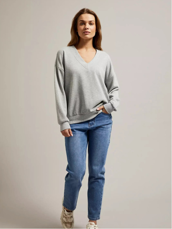 Moodo Női pulóver szürke melange