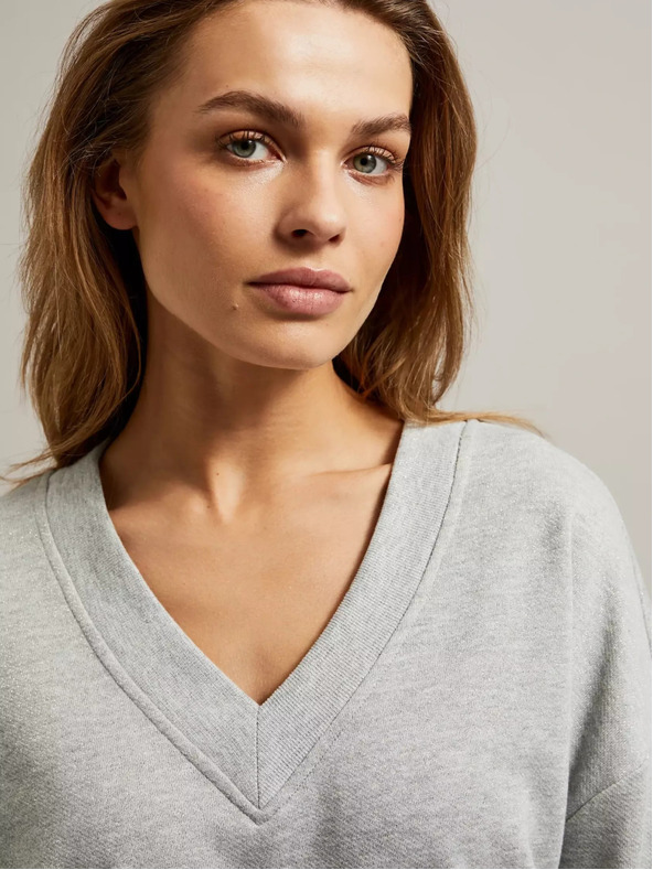 Moodo Női pulóver szürke melange