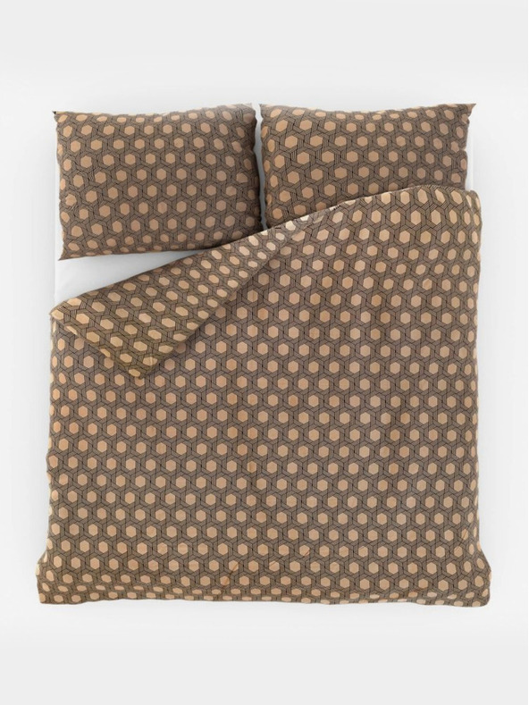 Kvalitex Luxury Collection szatén francia ágyneműhuzat 1+2, 200x200, 70x90cm Carero bézs Kvalitex