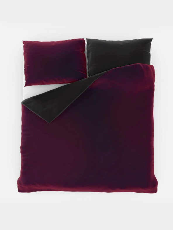 Kvalitex Szatén francia hosszabbított ágynemű LUXURY COLLECTION 1+2, 240x220, 70x90cm bordó / fekete Kvalitex