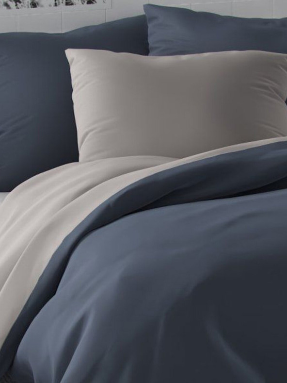 Kvalitex LUXURY COLLECTION Szatén francia ágynemű 1+2, 240x200, 70x90 cm sötétszürke / világosszürke