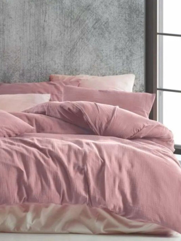 Kvalitex Muszlin ágynemű 140x200, 70x90 cm rózsaszín Kvalitex