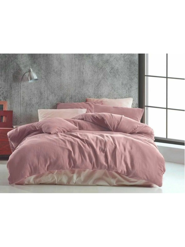 Kvalitex Francia muszlin ágynemű 240x200, 70x90cm rózsaszín