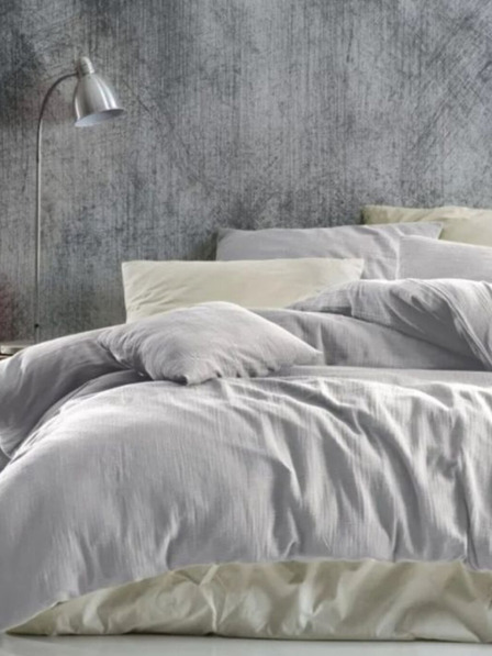 Kvalitex Francia muszlin ágynemű 200x200, 70x90cm világosszürke Kvalitex
