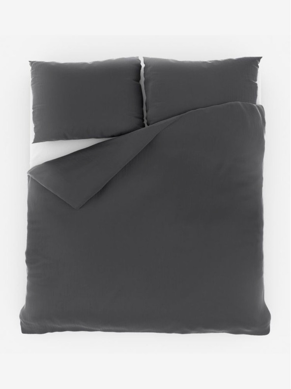 Kvalitex Francia muszlin ágynemű 200x200, 70x90cm sötétszürke Kvalitex