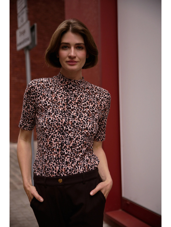 Moodo Mintás álló nyakú Moodo top