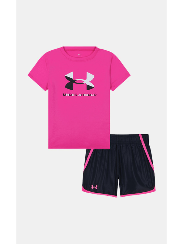 Under Armour Lány szett Under Armour UA LOGO WOVEN SHORT SET-PNK