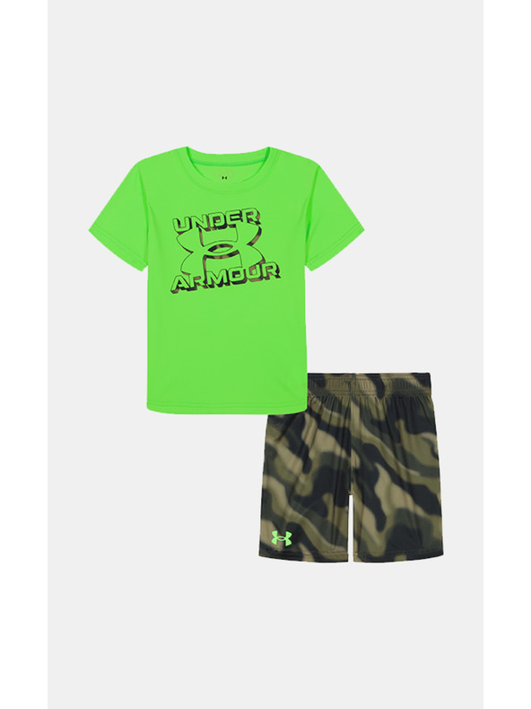 Under Armour Fiú szett Under Armour UA TECH PRINTED SS SHORT SET-GRN