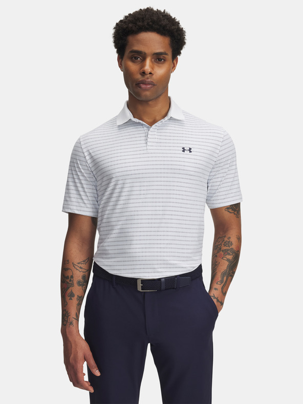 Under Armour Férfi póló Under Armour UA Drive Chill Printed Polo-WHT