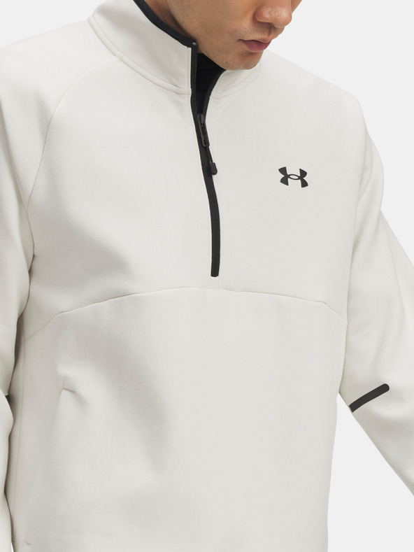 Under Armour Férfi felső Under Armour UA Unstoppable Flc Half Zip-WHT