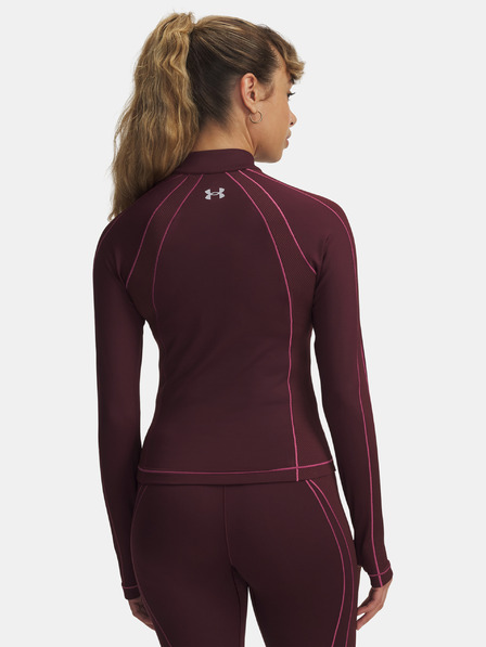 Under Armour Női póló Under Armour UA ColdGear Textured 1/2 Zip-RED