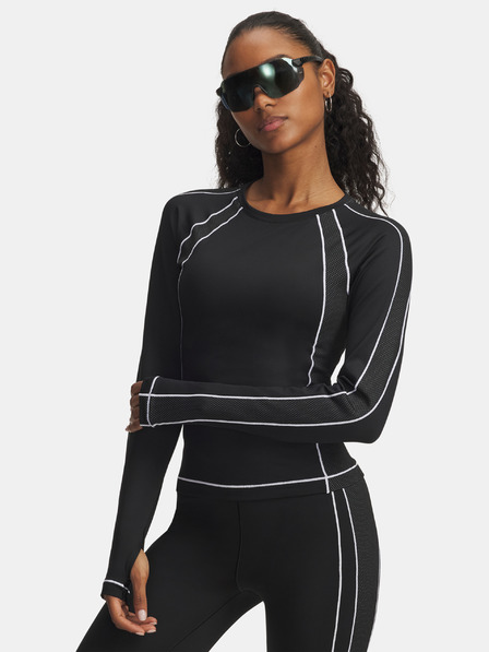 Under Armour Női póló Under Armour UA ColdGear Textured Crew-BLK