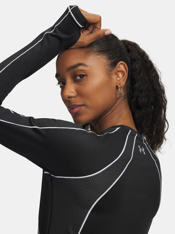 Under Armour Női póló Under Armour UA ColdGear Textured Crew-BLK
