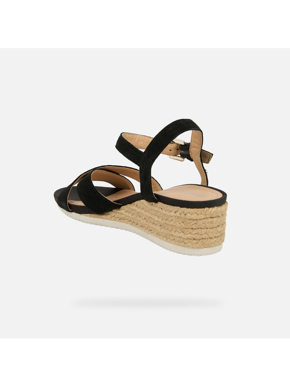 Geox Fekete női ék cipő Geox Ischia Corda