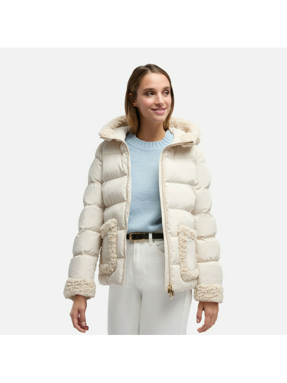 Geox Krém színű női tollkabát Geox Vilde