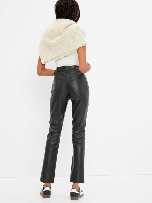 GAP Nadrág slim high rise műbőrből GAP