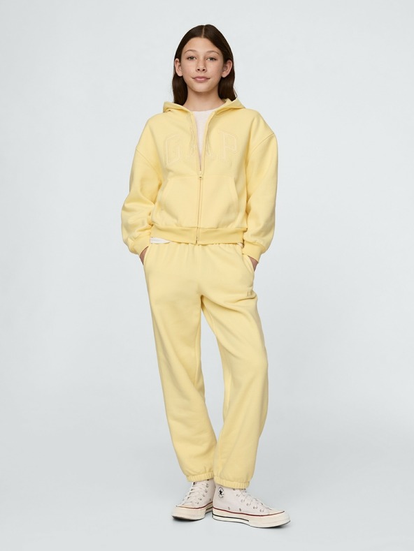 GAP Gyerek fleece sportnadrág logóval army GAP